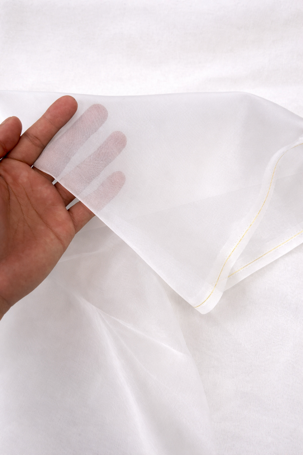 White Viscose Organza Dyeable Fabric – 44 Inch Width