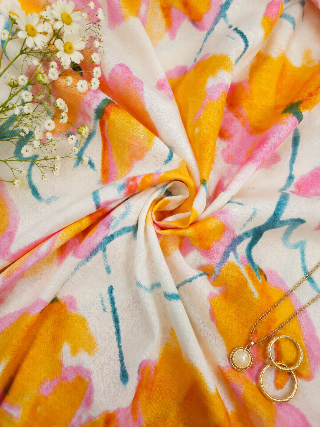 Premium Watercolor Bloom Blend Fabric
