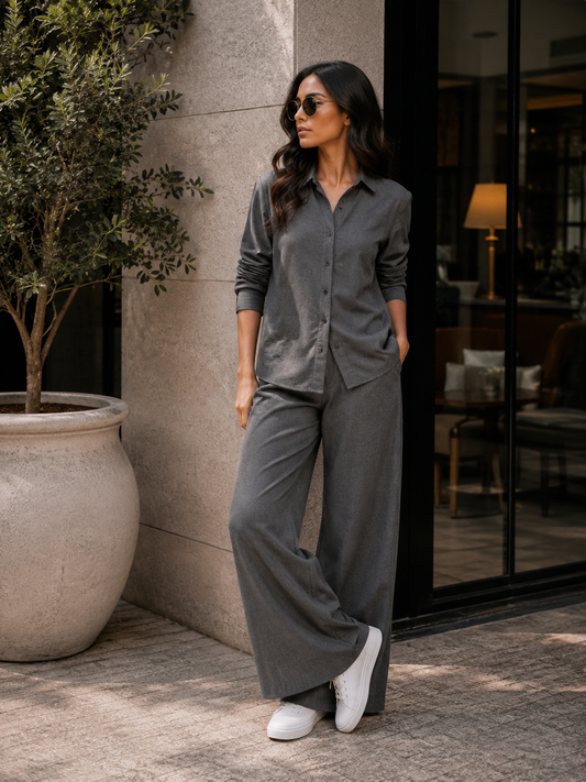Deep Grey Cotton Denim Fabric