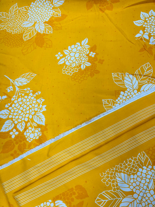 Sunshine Yellow Floral Cotton Fabric