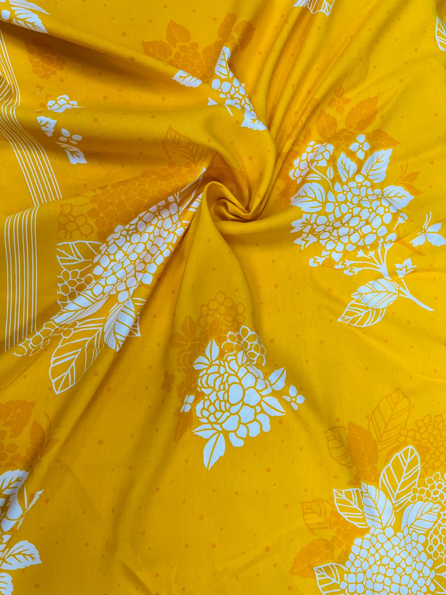 Sunshine Yellow Floral Cotton Fabric