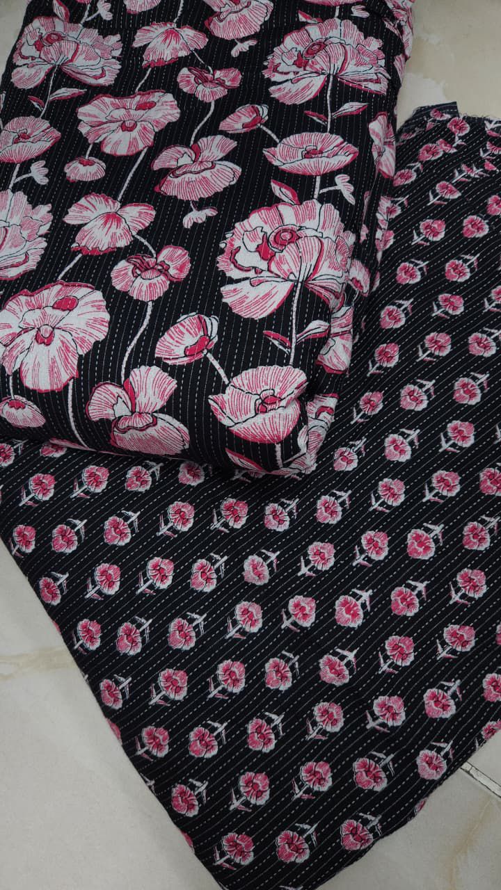 100% Cotton with kantha work suit