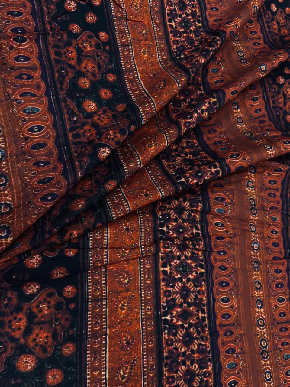 Deep Brown & Black Cambric Cotton