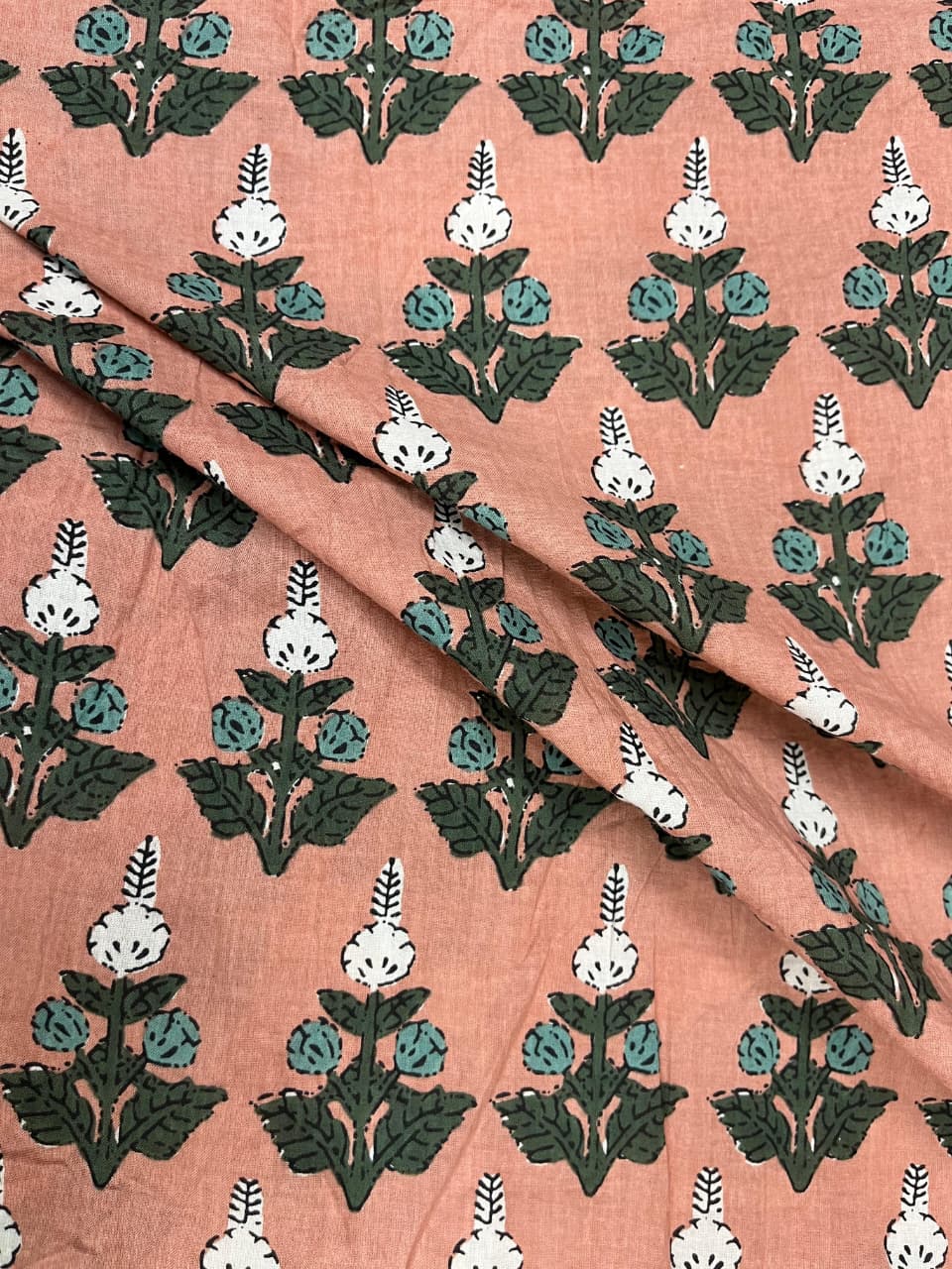 Peachy Floral Cambric Cotton