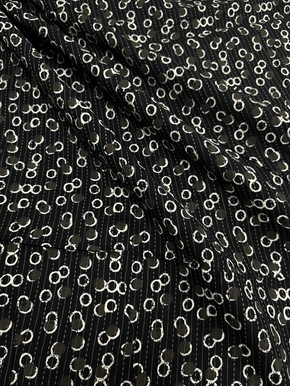 Bubble Black Cambric Cotton