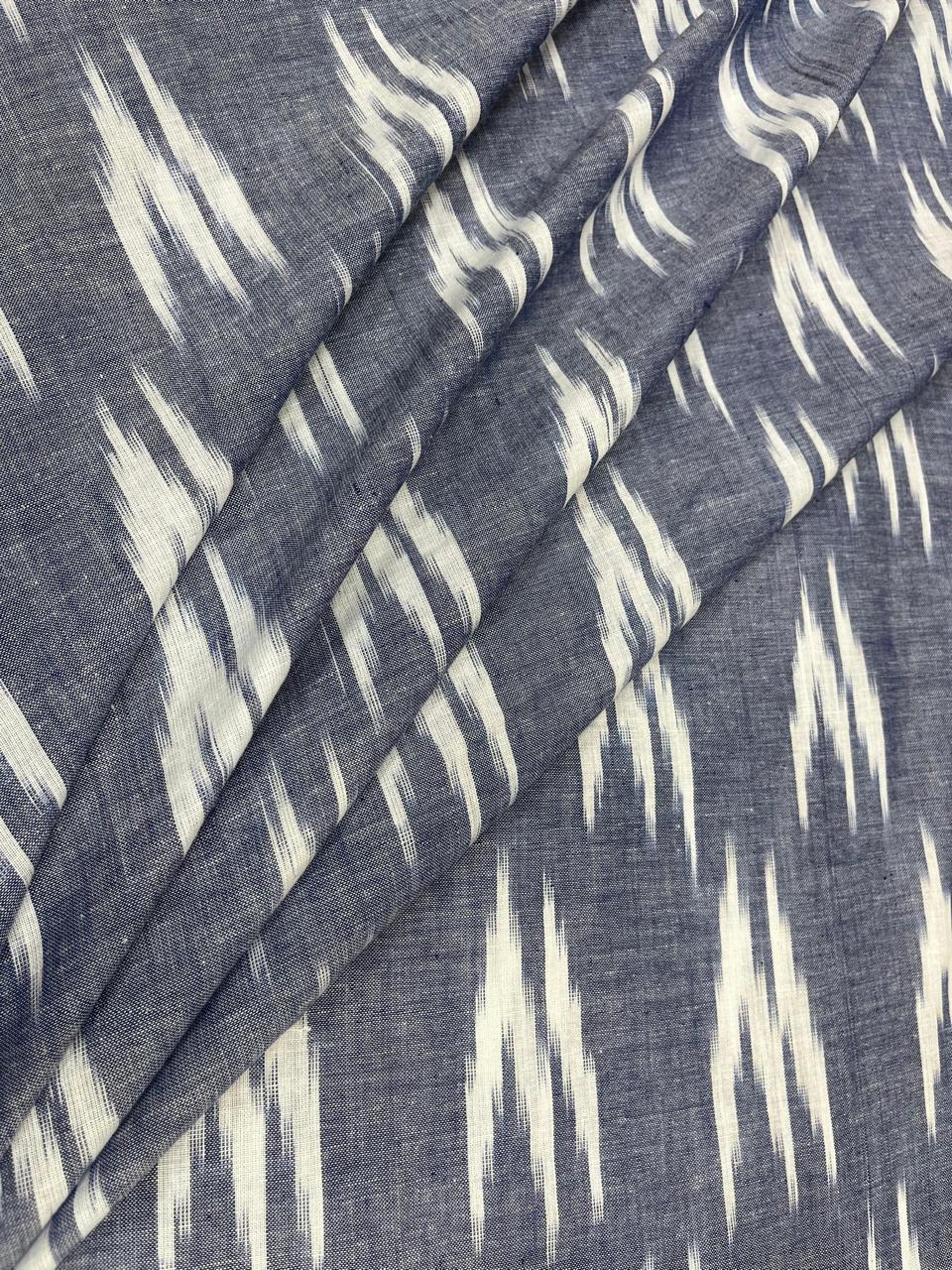 Slate Grey Ikat Cotton Fabric