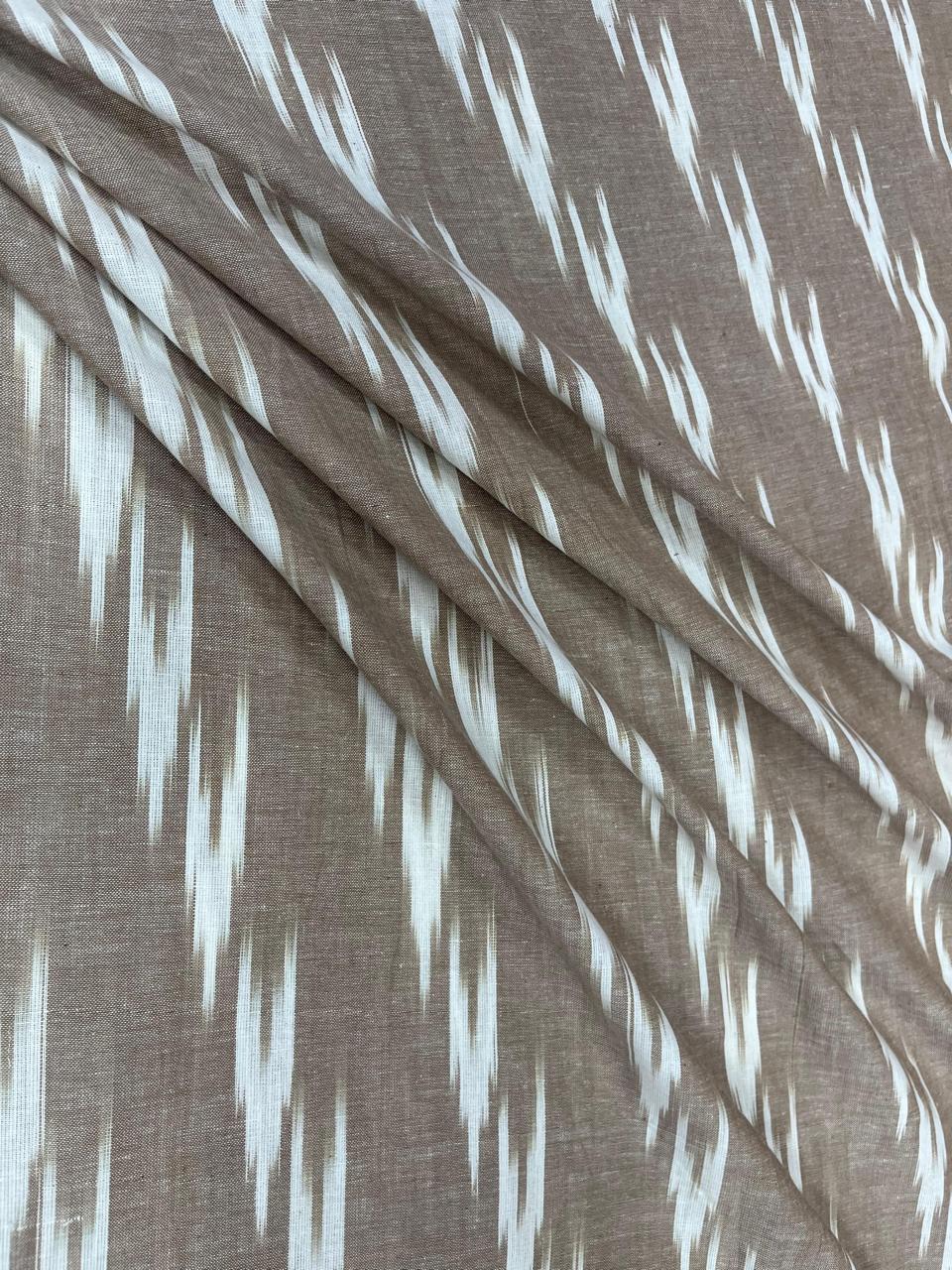 Taupe Ikat Cotton Fabric