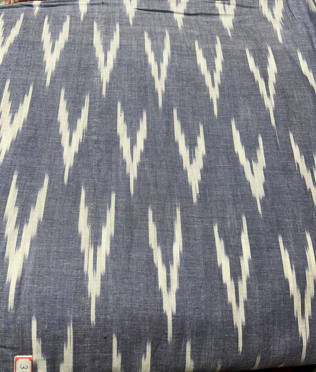 Slate Grey Ikat Cotton Fabric