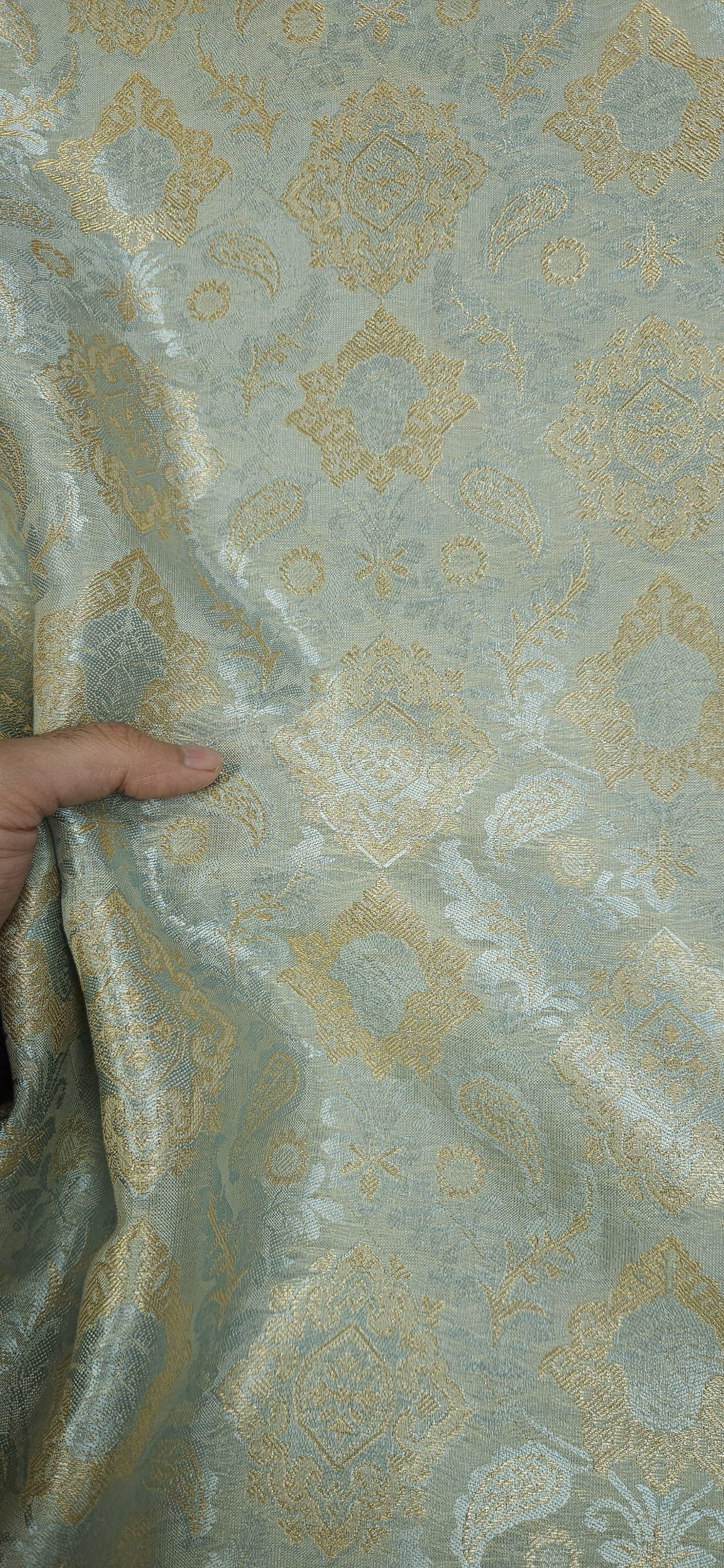 Pastel Green Royal Brocket Suit Material