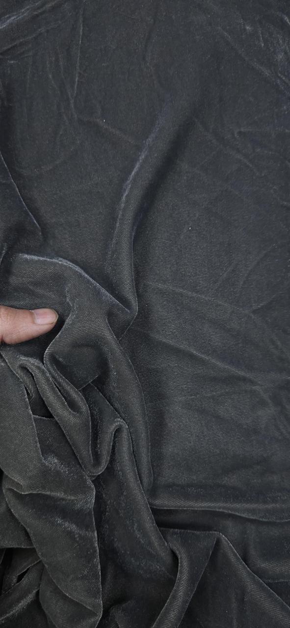 Charcoal Black Micro Velvet Fabric