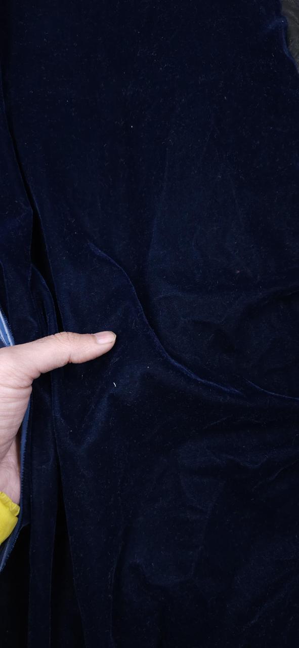 Navy Blue Micro Velvet Fabric
