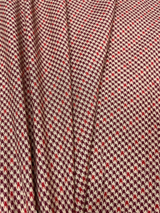Wine Houndstooth Classic Rayon Fabric