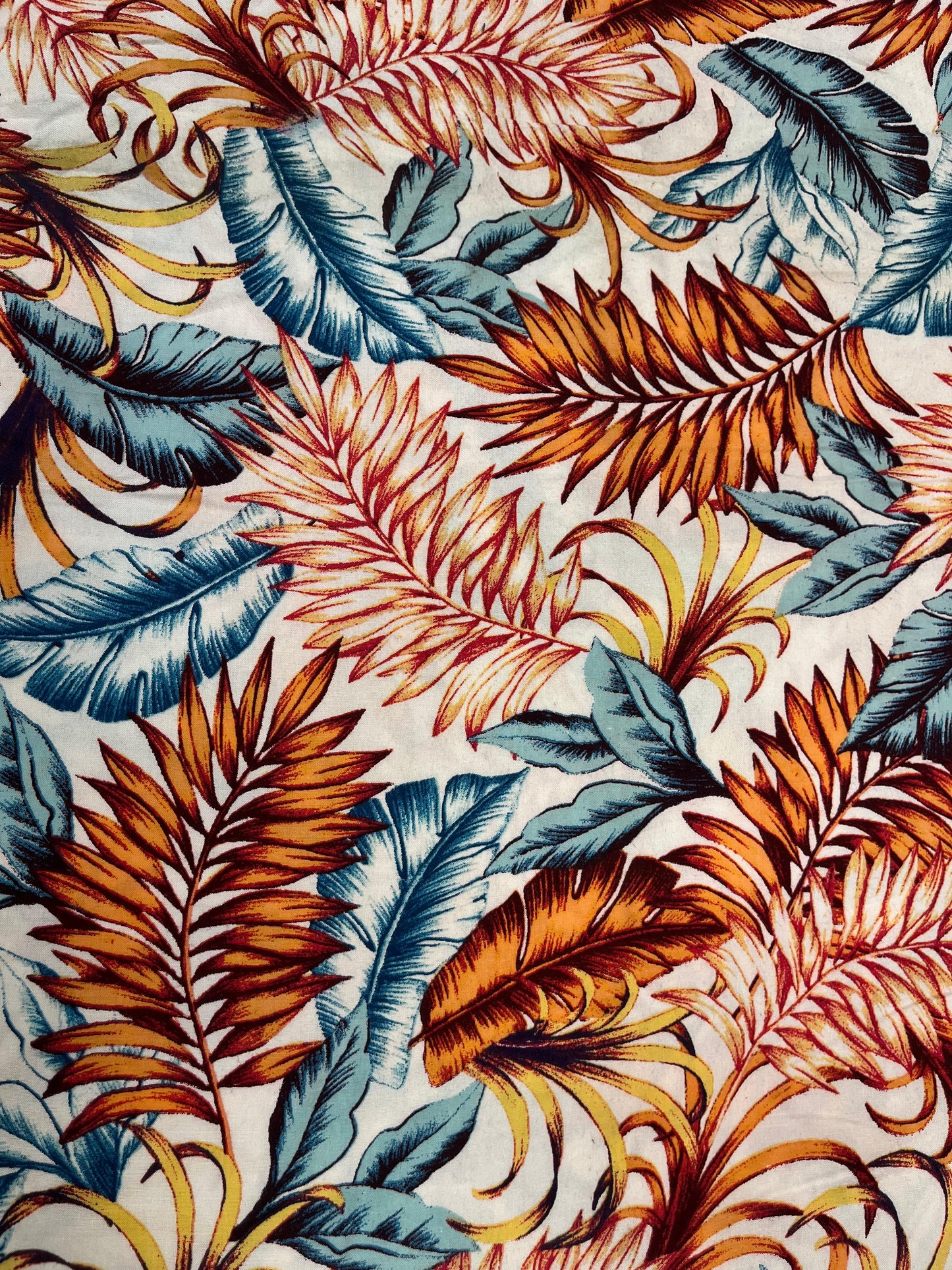 Tropical Leaf Print Rayon Fabric