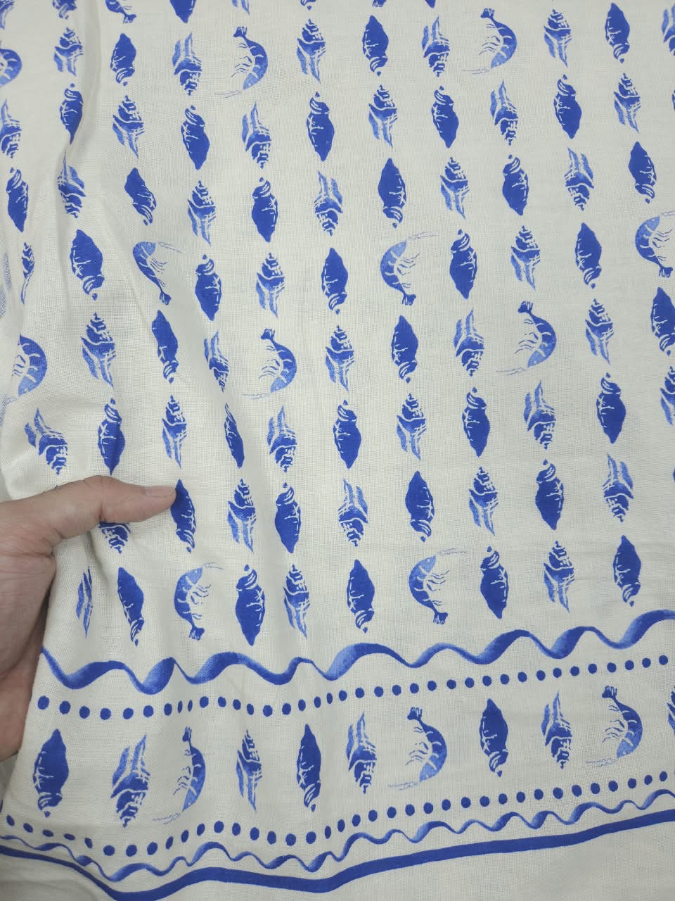 Marine shell 100% pure linen Fabric