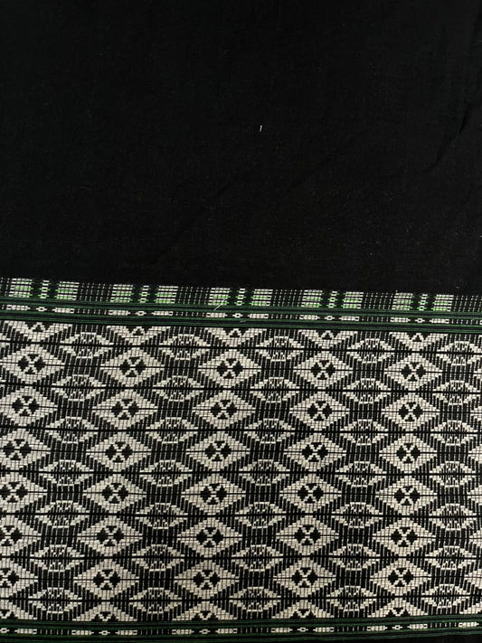 Premium Black Geometric Border Cotton Fabric