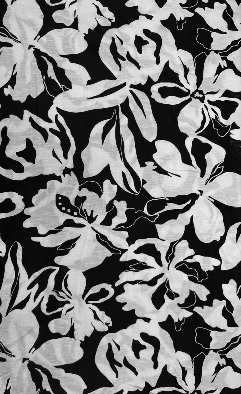 Black & White Printed Linen