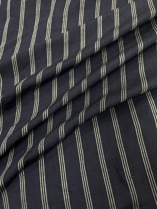 Black Multi Striped Printed Linen