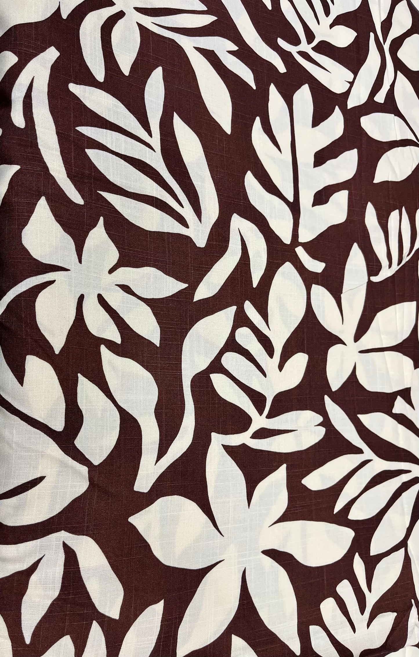 Chocolate Brown Floral Linen Fabric