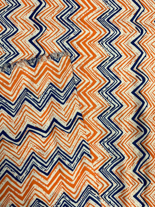 Sunset Zigzag Cotton Fabric