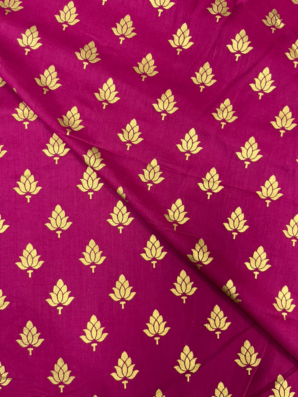 Gold Foil Buti Cotton Fabric