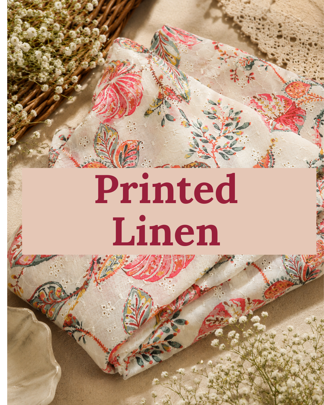 Printed Linen Fabrics – Designer & Premium Linen Prints | HK Cloth House