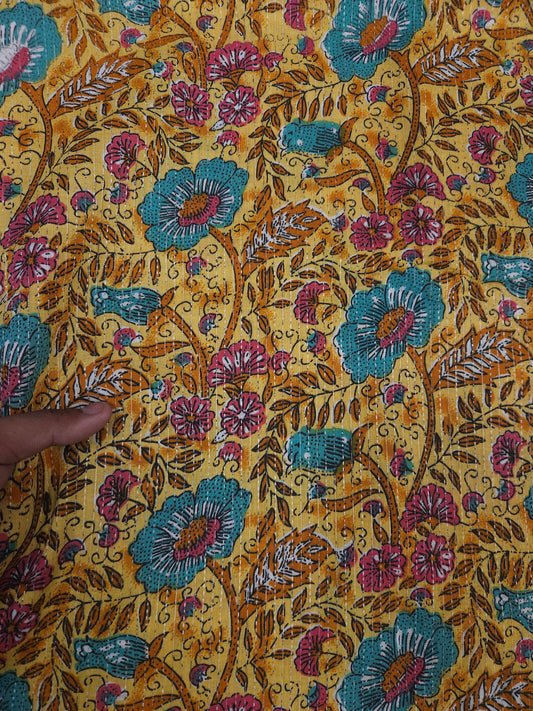 Mustard Vintage Floral Cotton Suit Set