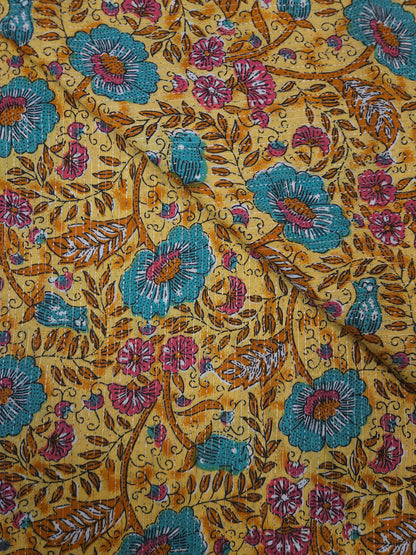 Mustard Vintage Floral Cotton Suit Set