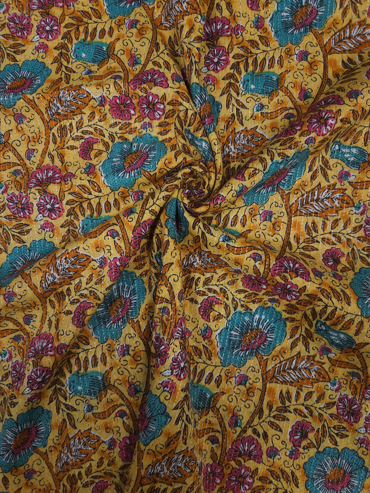 Mustard Vintage Floral Cotton Suit Set