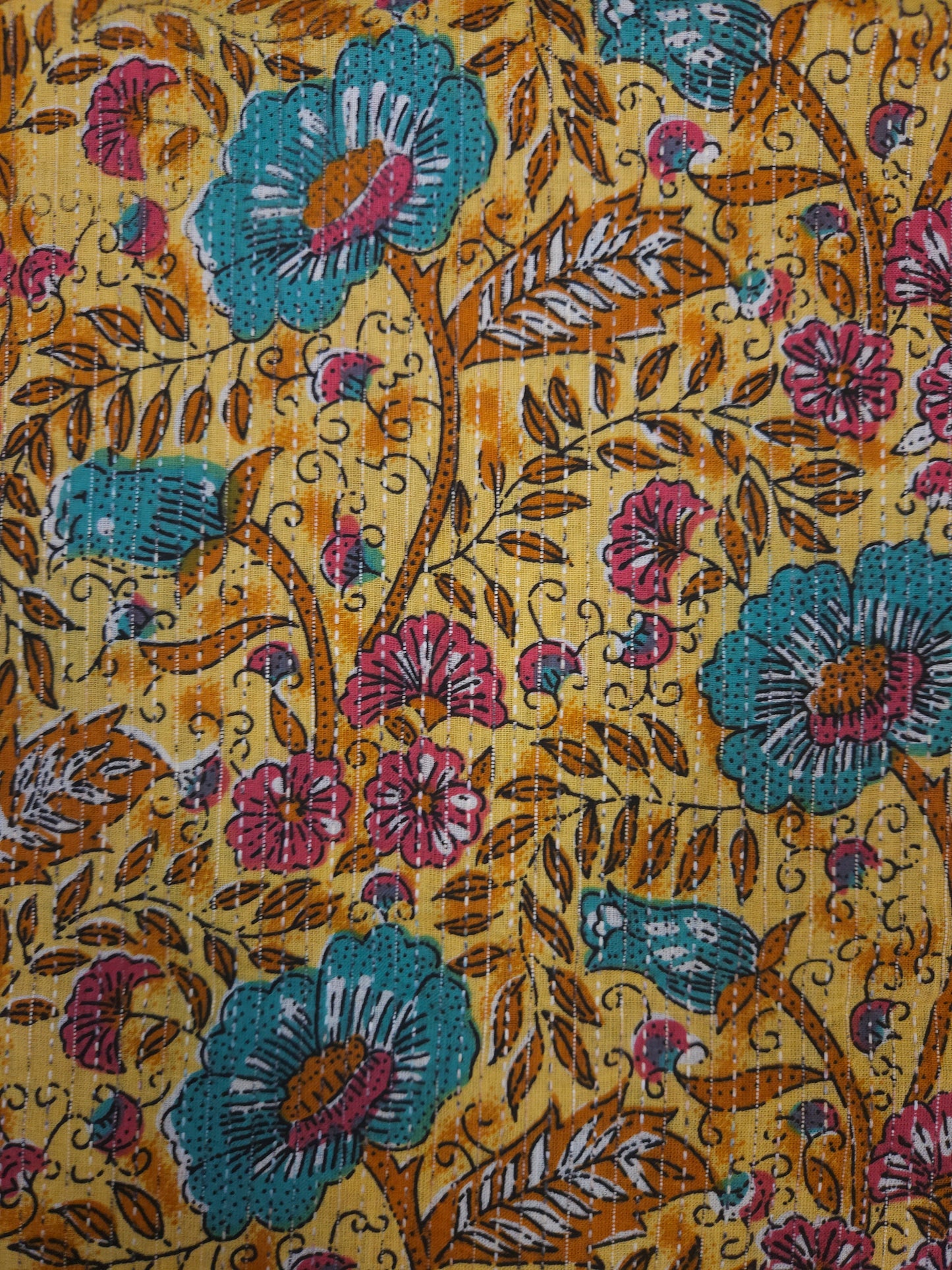 Mustard Vintage Floral Cotton Suit Set