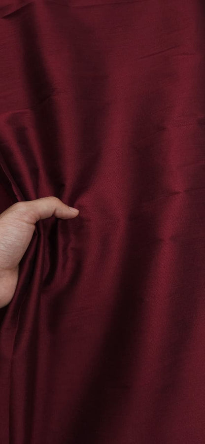 Wine Red Cotton Silk Fabric