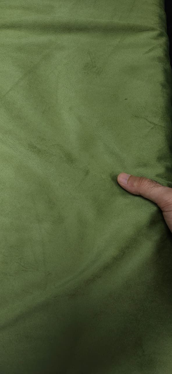 Pistachio Green Velvet Fabric Soft Finish