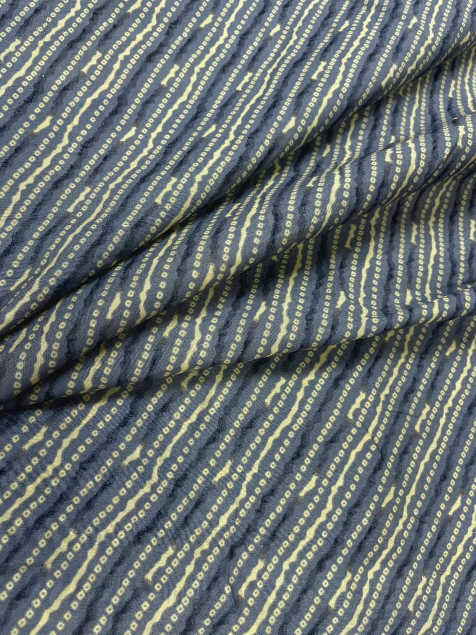 Grey Ikat Style Muslin Fabric