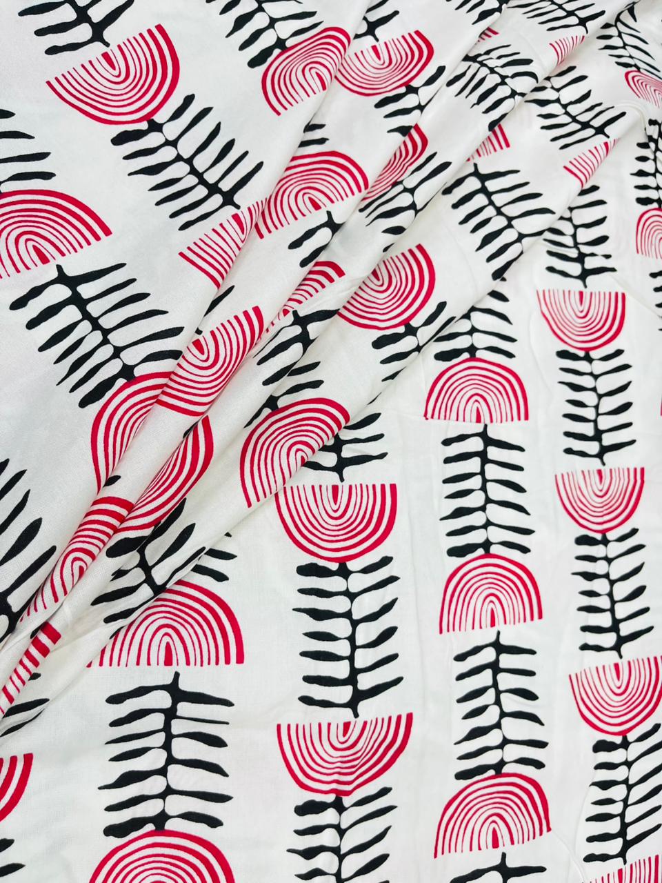 Modern Abstract Floral Modal Rayon Print