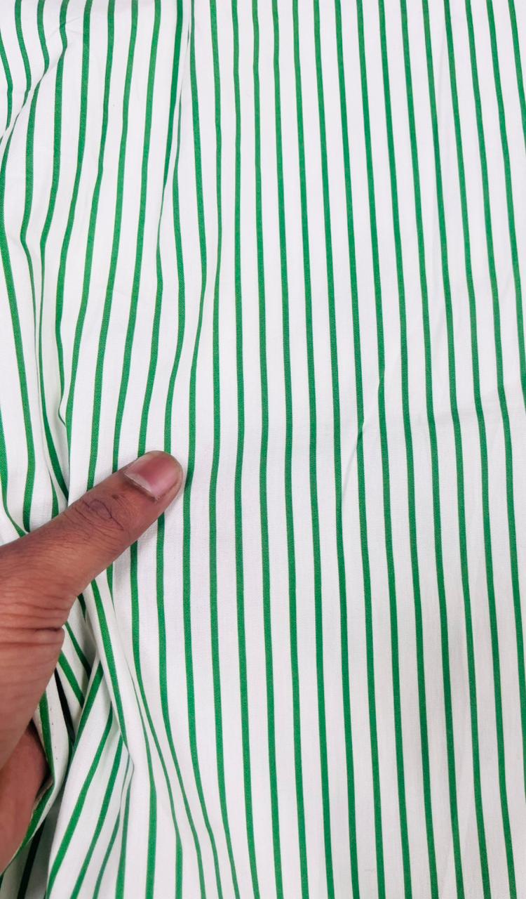 Fresh Mint Stripe Pure Cotton Fabric