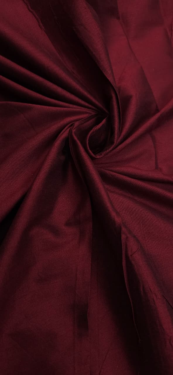 Wine Red Cotton Silk Fabric
