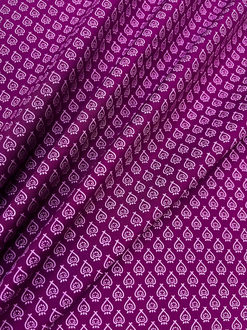Royal Plum Buti Cotton Poplin