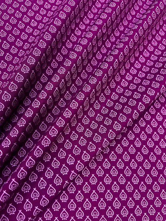 Royal Plum Buti Cotton Poplin