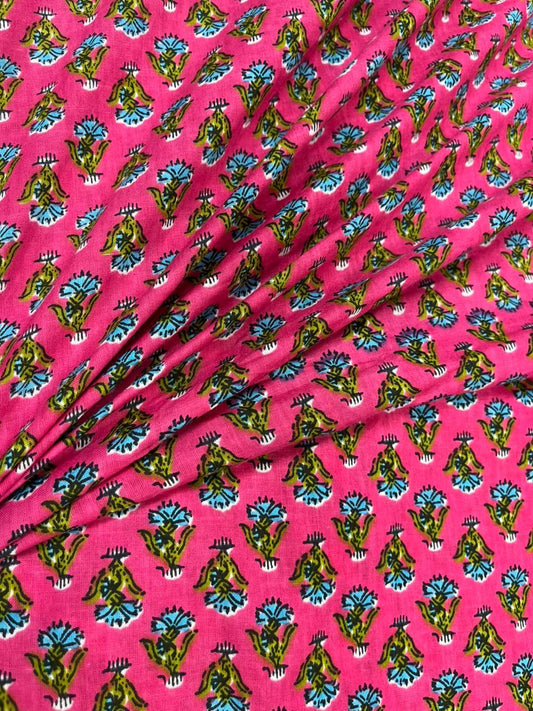 Pink Botanical Cambric Cotton