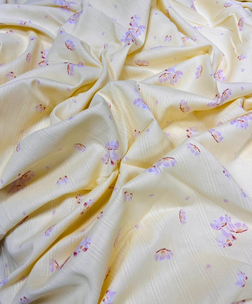 Buttercream Blossom Rayon Fabric