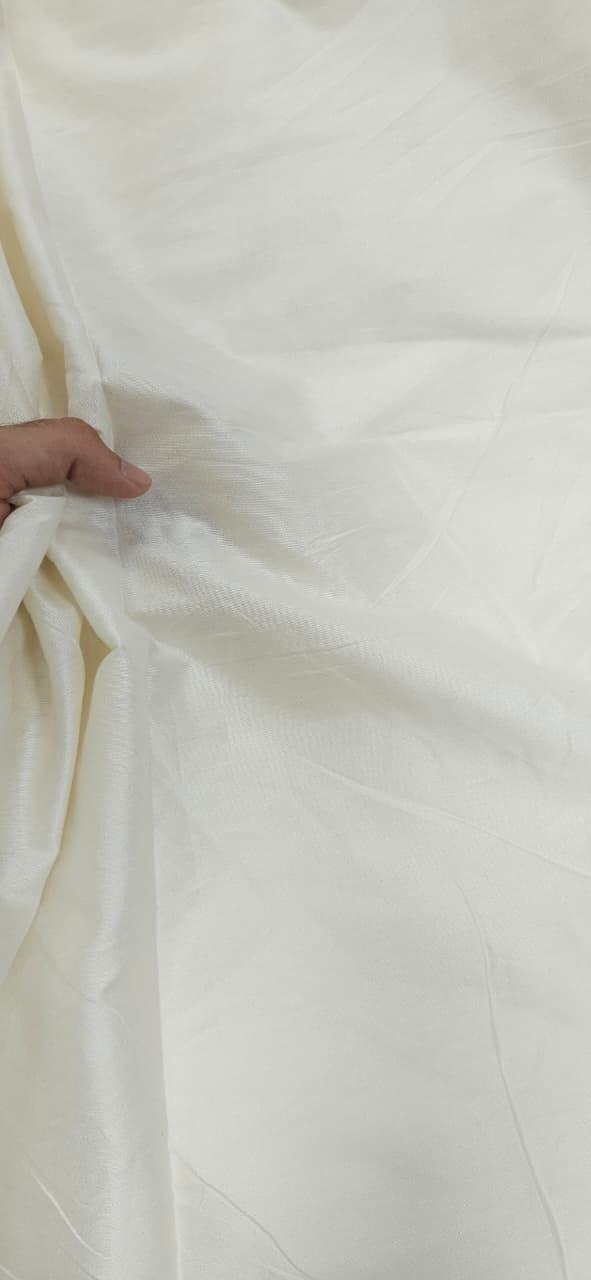 Ivory White Cotton Silk Fabric