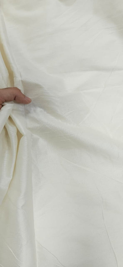 Ivory White Cotton Silk Fabric
