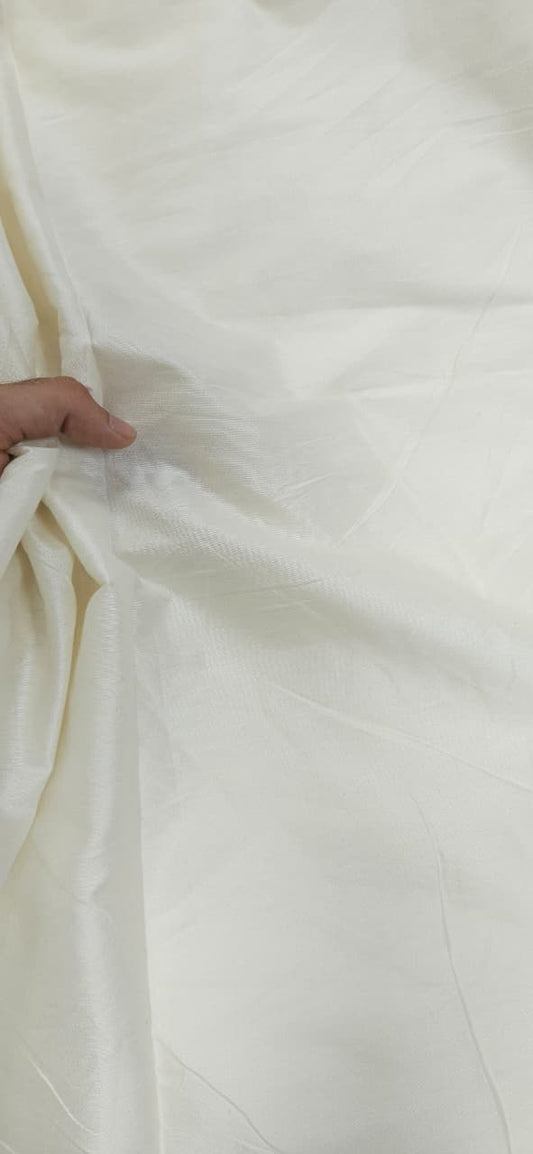Ivory White Cotton Silk Fabric