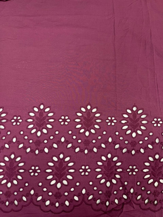 Wine Border Chicken Cotton Fabric