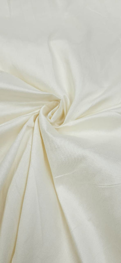 Ivory White Cotton Silk Fabric