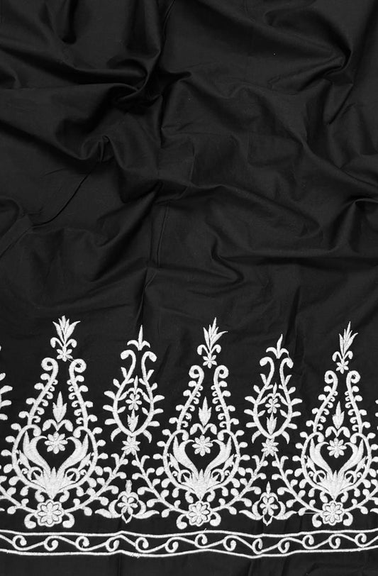 Black Royal Border Chicken Cotton Fabric