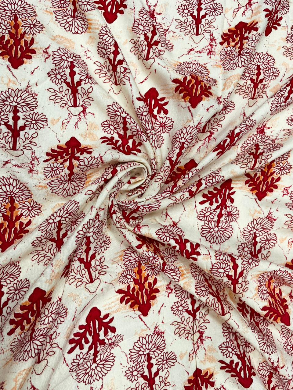 Rustic Bloom Rayon Fabric