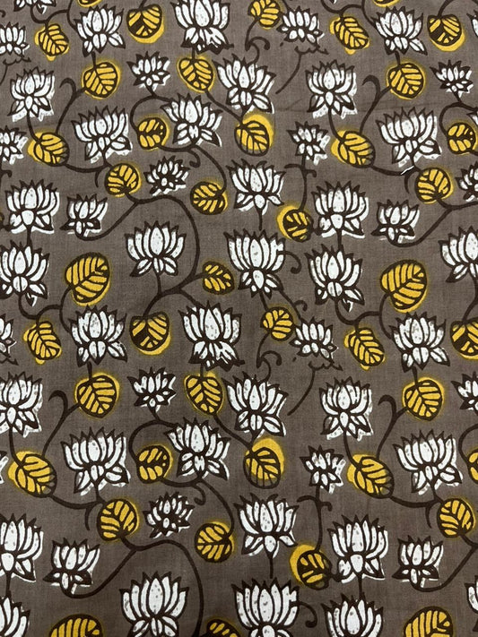 Earthy Floral Print Cotton Fabric