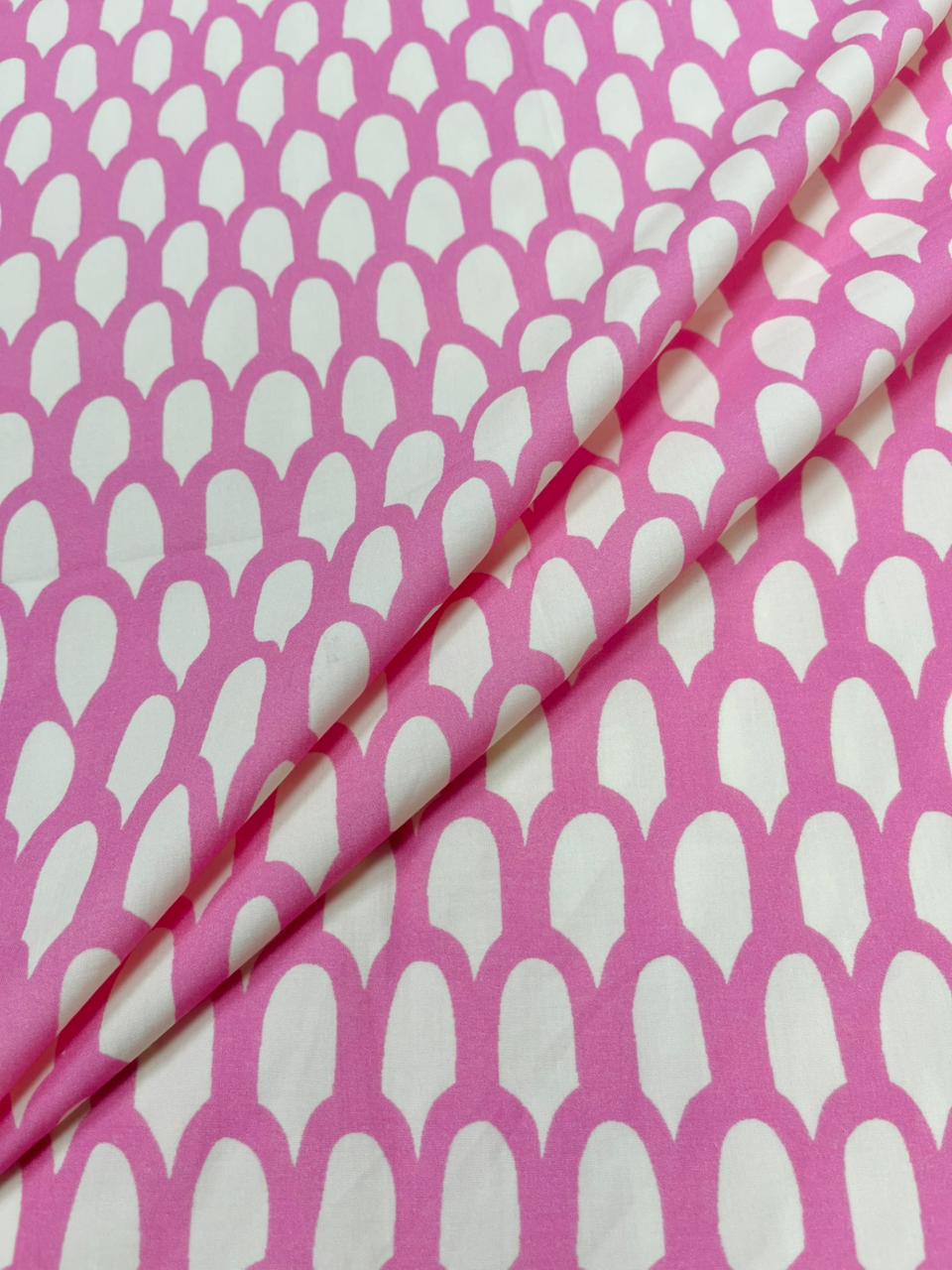 Baby Pink Modern Pattern Cotton Fabric