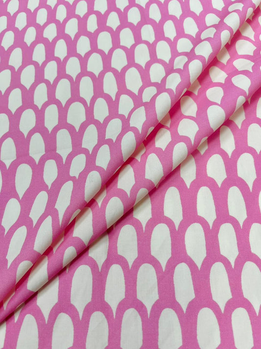 Baby Pink Modern Pattern Cotton Fabric