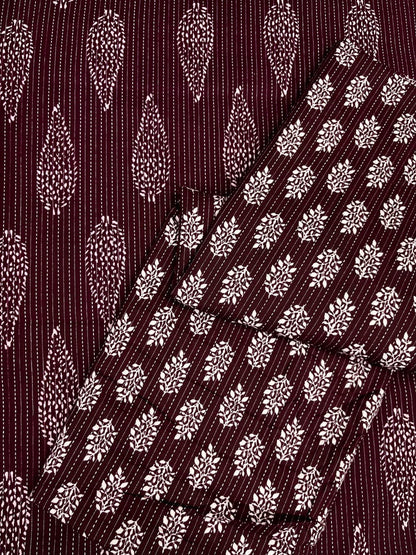 Deep Vine Artisan Kantha Cotton Suit